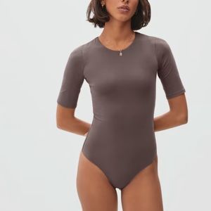 Dusty Purple Everlane Thong Bodysuit